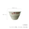 Tazas de Té Antiguas Pintadas a Mano de los Cuatro Caballeros de las Dinastías Tang y Song, Juego de Té Gongfu Taza Individual de Cerámica, Taza Roja Bajo Esmalte con Borde Plateado