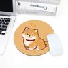 Mouse pad redondo de borracha fofo de desenho animado para escritório, computador, notebook, antiderrapante, macio e confortável, saída de fábrica