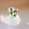 Zibo vidriado de colores adornos pequeños hechos a mano hoja de loto brotes de loto hongo rocío de lluvia maceta manualidades decorativas de escritorio