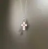 Collar Colgante Doble Cruz para Hombre Tendencia Acero de Titanio Diseño de Nicho Estilo Hip-Hop Simple Versátil Cadena para Suéter Accesorios para Mujer