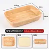 Plato de exhibición para buffet de olla caliente sukiyaki con diseño de madera de melamina, plato giratorio rectangular para verduras y champiñones
