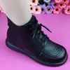 Botas de algodão femininas 2026 novas botas curtas couro macio outono e inverno forradas com pelúcia de meia-idade plataforma leve confortáveis casuais botas Martin para mulheres