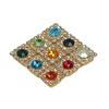 Placa de flor de diamantes de imitación cuadrada de 10 mm, hebilla de diamante de doble capa, estilo garra, taladro, estilo clavo, hecha a mano, bricolaje, accesorios de joyería con cuentas superiores al por mayor