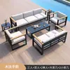 Sofá de patio exterior, aleación de aluminio a prueba de sol, juego impermeable para villa, acero inoxidable de terraza, muebles de jardín exteriores de ocio