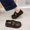 2026 Um Passo Dois Usos Sola Grossa Versátil Outono Novos Mocassins Femininos Preguiçosos Sapatos Individuais Estilo Universitário Pequenos Sapatos de Couro Femininos