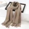 Manta de Sofá de Color Sólido de Doble Cara de Imitación Cachemira, Chal de Oficina de Lujo Cálido de Gama Alta, Bufanda Gruesa de Imitación de Lana
