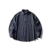 Ropa Vintage 2026 Otoño Nuevo Parche Bordado de Caballo Bolsillo de Parche Camisa a Cuadros Top Suelto Artístico Retro para Hombres