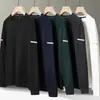Otoño e Invierno 2024 Estilo Hong Kong para Hombre Cuello Redondo Holgado Cómodo Anti-arrugas Colgante Sudadera Casual Todo-partido Top de Cuello Redondo Ropa para Hombre