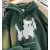 Moletom com Capuz Estampa de Gato para Homens, Primavera e Outono, Estilo Americano, Forrado com Fleece, Jaqueta Pesada, Marca da Moda, Oversized, Moda Outono Retrô, Novo Modelo