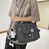 Bolsa de Ombro Masculina Multifuncional Estilo Japonês Grande Capacidade Bolsa Transversal Feminina Outono 2024 Nova Bolsa Mensageira Simples para Trabalho