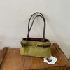 Bolso de hombro de nicho transfronterizo con diseño de hebilla de cinturón, nuevo modelo 2026, textura de lino, bolso baguette para el día a día
