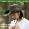 Sombrero de Senderismo de Vaquero Occidental para Hombres con Ala Ancha, Adecuado para Alpinismo, Actividades en el Desierto, Campismo al Aire Libre, Protección Solar y Senderismo; También Adecuado para Mujeres, Sombrilla, Protección Solar, Sombrero de Pescador