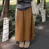 Falda midi de punto texturizado para mujer, nueva de otoño e invierno, de cintura alta, ajustada, línea A, con vuelo amplio, falda tipo linterna de longitud media