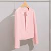 Chaqueta de Acetato Absorbente de Sudor para Mujer con un Diseño Elegante, Botones Ocultos, Estilo Corto Elegante, Cuello Redondo, Blazer Casual para el Trabajo, Estilo Europeo y Americano