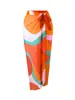 Traje de banho feminino europeu e americano de peça única com saia de gaze estilo férias na praia V-neck peça única Amazon comércio exterior
