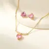 Collar con Colgante de Corazón Rosa para Mujer, Lujo Accesible, Gama Alta, Romántico, Elegante y Suave, Nicho, Pendientes Dulces y Versátiles