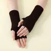 Guantes Planos de Punto de Nuevo Estilo Transfronterizos para Hombre y Mujer de Otoño e Invierno, de Moda, Cálidos, a Prueba de Frío, de Medio Dedo, Mangas para Brazos sin Dedos