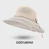 Sombrero de Nuevo Estilo para Mujer, Sombrero Plegable de Estilo Coreano con Ala Ancha para Protección Solar, Nuevo Estilo de Verano, Versátil para Viajes, Sombrero de Pescador Delgado y Transpirable