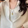 Colar com Pingente de Coração Estilo Igual da Blogueira Coreana Fever para Mulheres Popular 2025 Corrente de Clavícula Versátil Vermelha Ankora