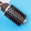 Pente de Tubo de Alumínio Marrom para Secagem com Secador e Alisamento de Cabelo, Pente Cilíndrico com Dentes de Nylon, Pente Modelador para Volume e Cachos, Pente de Rolagem Condutor de Calor do Fabricante