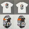 Marca da moda atacado transfronteiriço para comércio exterior Amazon: camiseta de manga curta tubarão de alta resistência, camiseta cabeça de macaco BAPE