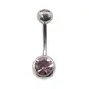 Anillo Umbilical Doble Diamante de Acero Inoxidable Meier con Hebilla de Ombligo de Diamante Joyería de Perforación Corporal Transfronteriza con Clavo de Ombligo de Diamante