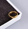 J04 Set Anillo Espiga de Trigo Paz Planta Flor Casual Flecha Mimbre Anillo Espiga de Trigo Acero Titanio Chapado Oro 18K para Mujer