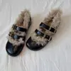 Zapatos Mary Jane Bajos de Hebilla Doble Estilo Francés de Nicho para Mujer, Nuevos de Invierno 2025 Retro Cálidos Planos para Exteriores