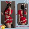 Roupa Íntima Sexy de Coelho Vestido de Natal Fofo de Pelúcia Vestido Sexy Justo de Veludo Uniforme Sem Seios