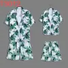 Hawaii Seaside Beach Holiday terno masculino solto plus size casal moda marca camisa de manga curta casual conjunto de duas peças