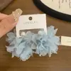 Aretes de Tela de Perlas con Borlas de Flores Estilo Hada Explosiones de Verano Estilo Pastoral Nicho Elegantes Exagerados para Mujer
