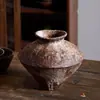 Olla de Cerámica Estilo Silencioso Jarrón Estilo Retro Zen Sala de Té Mesa de Comedor Adornos Cerámica Antigua Arte Hogar de Huéspedes Arreglo de Flores Hidropónico Porcelana