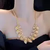 Collar vintage de segunda mano, lujo ligero europeo y americano, cadena de clavícula de alta gama, diseño de nicho, moderno y versátil, joyería llamativa