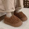 Zapatos vintage de lana de cordero, informales, cálidos y distintivos para el invierno, para mujer, sencillos, cómodos y de alta gama, de algodón.