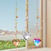 Jardín Jardinería Boda Decoración Colorido DIY Combinación de Corazón y Estrella de Cinco Puntas Colgante de Cristal para Coche Suministro Transfronterizo