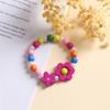 Pulsera creativa de madera con cuentas a mano color caramelo forma de caricatura colorida traje de collar de pulsera para niños joyería