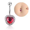 Anel de Umbigo Série Vermelha com Zircônia Incrustada em Cobre Mais Vendido na Amazon Transfronteiriça Anel de Umbigo Borboleta Amor Flor Europa e América