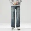 Calça jeans retrô, nova coleção de outono, levemente flare, calça wide leg moderna para homens, versátil, casual, emagrecedora, calça wide leg fashion