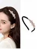 Faixa de Cabeça de Veludo Coreano com Strass Laço Liga Metálica Grampo de Cabelo Joia Grampo de Cabelo Diamantado Antiderrapante Acessórios de Cabelo Venda por Atacado