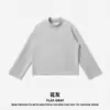 Sudadera con cuello alto RS para hombre, transfronteriza, BOXY, dobladillo corto y ancho, borde crudo desgastado, sudadera retro estilo callejero americano