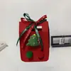 Bolsa de Feltro de Natal Estilo Igual ao Douyin Transfronteiriço Caixa de Presente Maçã para Véspera de Natal Bolsa de Doces para Crianças Sacola de Compras de Mão Logo