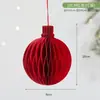 Decoraciones Navideñas Bola de Panal Papel Árbol de Navidad Plegable Escritorio Adornos de Árbol de Navidad Colgantes de Árbol de Navidad Transfronterizos