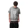Jia Yiku 2026 Nueva Camiseta de Algodón Puro de Manga Corta Estilo Americano de Marca de Moda Falsa de Dos Piezas Camiseta Deportiva Personalizada con Inyección de Tinta para Hombre