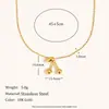 Pendientes Pequeños de Cereza Transfronterizos Europeos y Americanos Acero Inoxidable Chapado en Oro de 18 Quilates Elegante Diseño de Nicho Collar de Gama Alta para Mujer
