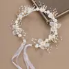 Guirlanda Infantil Acessórios de Cabelo de Princesa Flor de Pérola Fita Adorno de Cabeça Doce de Menina Aniversário Florista Apresentação de Apresentação Faixa de Cabeça