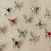 Joyería de uñas nueva de网红 aleación mariposa líquida mariposa plateada estéreo cuadrado de diamante decoración de uñas de diamante al por mayor