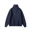 Suéter de solapa estilo americano para hombre, otoño e invierno 2026, tejido base de punto de cuello alto con media cremallera, suéter tipo chaqueta de alta gama