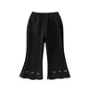 Calça Boca de Sino para Bebê Menina, Estilo Coreano de Outono, Forrada com Lã Bordada de Cereja para Bebê, Leggings Versátil, Calça Honey Bud para Usar por Cima