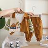 Traje de Béisbol de Primavera y Otoño para Niños 2024 Nuevo Casual de Tres Piezas para Bebé, Estilo Occidental Combinable para Bebé, Ropa para Niños