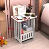 Mesa de Centro Mini Mesa Cuadrada Pequeña Mesa Lateral Minimalista Moderna para Sala de Estar Gabinete Lateral para Sofá Estante de Almacenamiento de Mesita de Noche Mesa de Balcón
